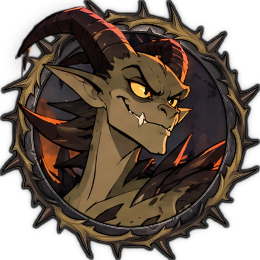 Barbed Devil framed portrait token