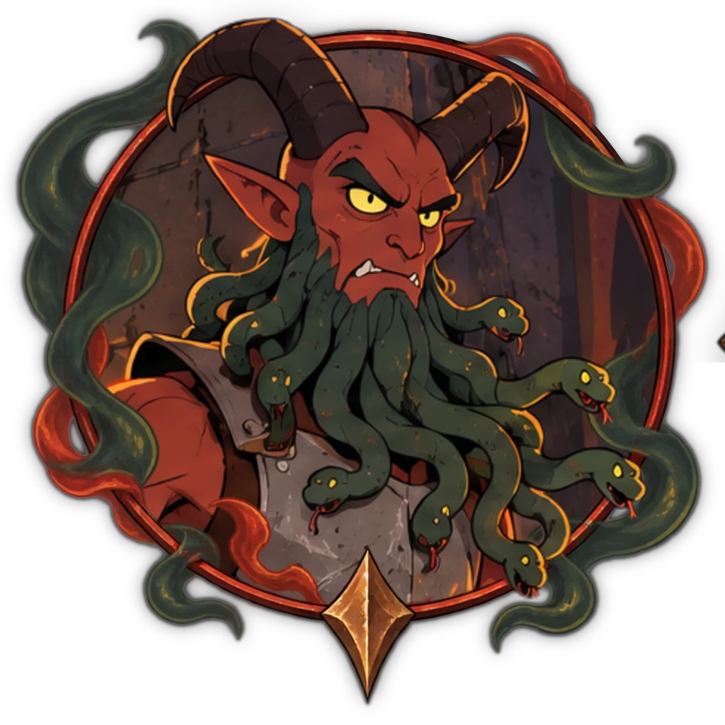 Bearded Devil framed portrait token