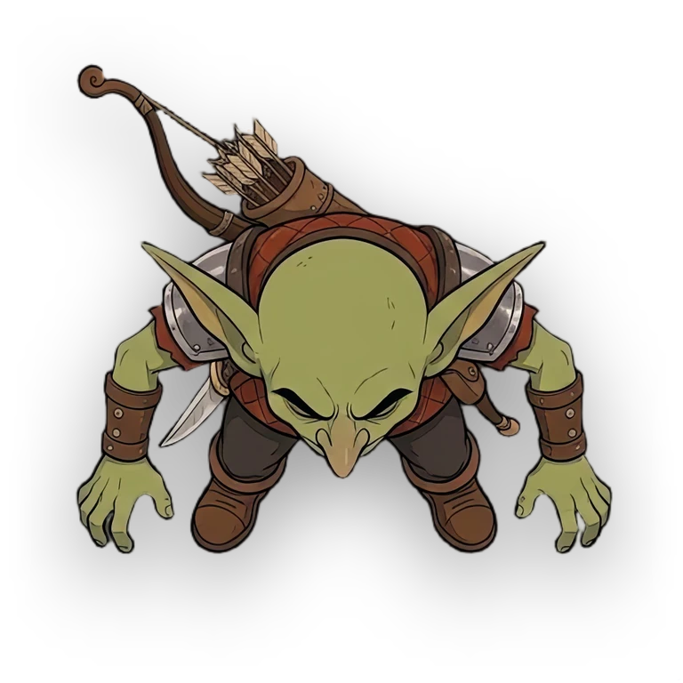Goblin Warrior top-down token